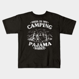 Funny Camper Hiking Outdoor Retro This Is My Camping Pajama Kids T-Shirt